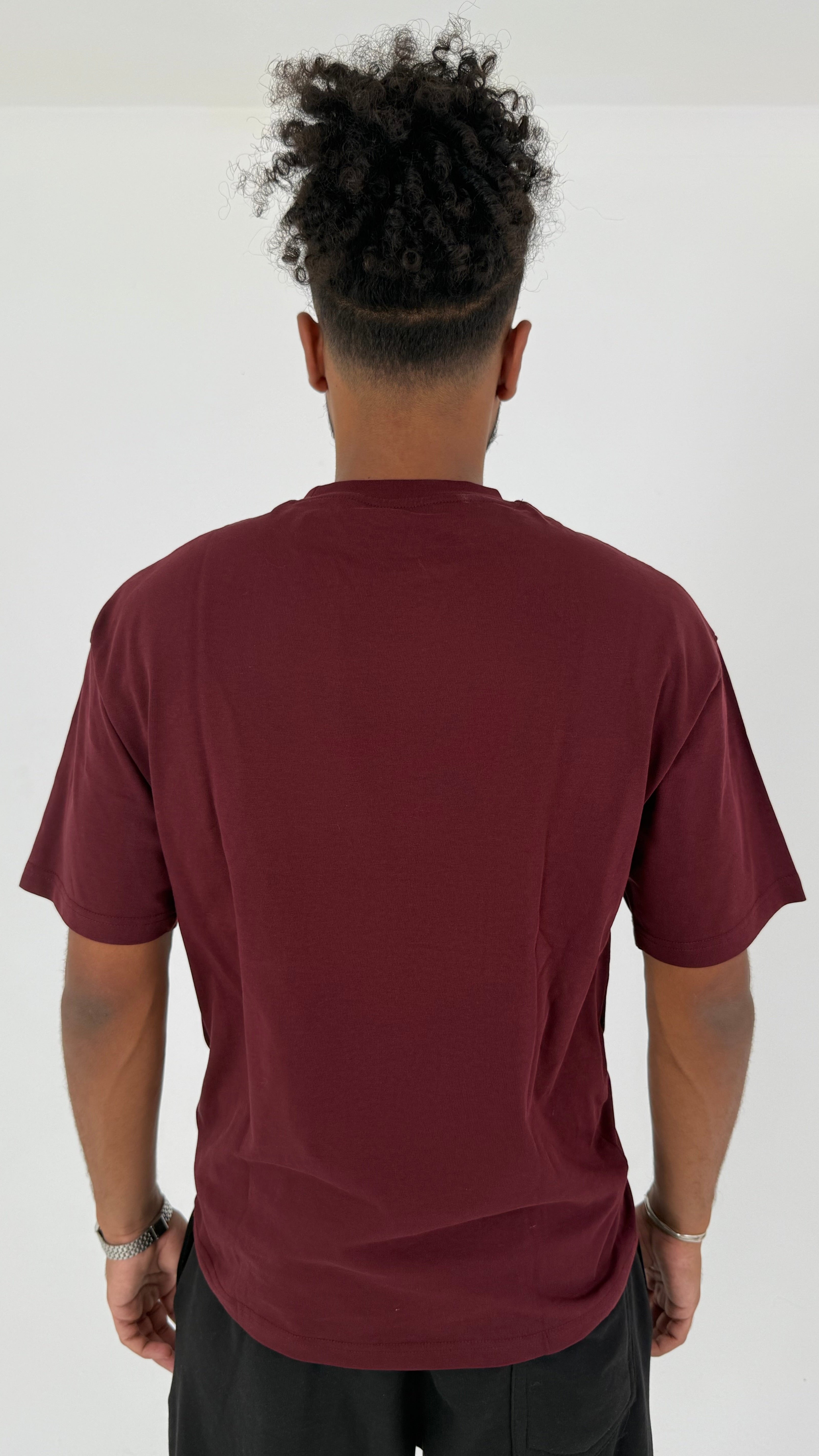 BURGUNDY OVERSIZED FIT T-SHIRT