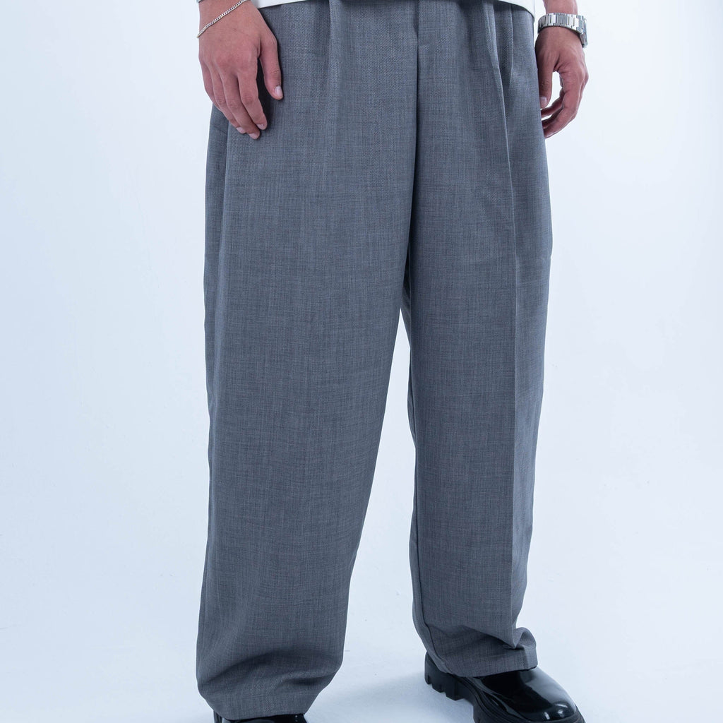 Grey tailored pleated pants