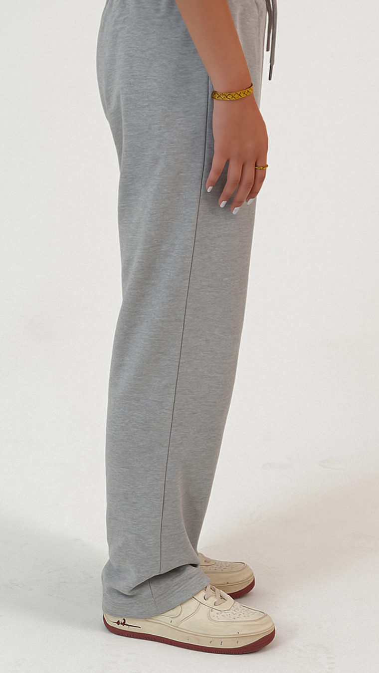 SILVER WIDE LEG BASIC PANTS