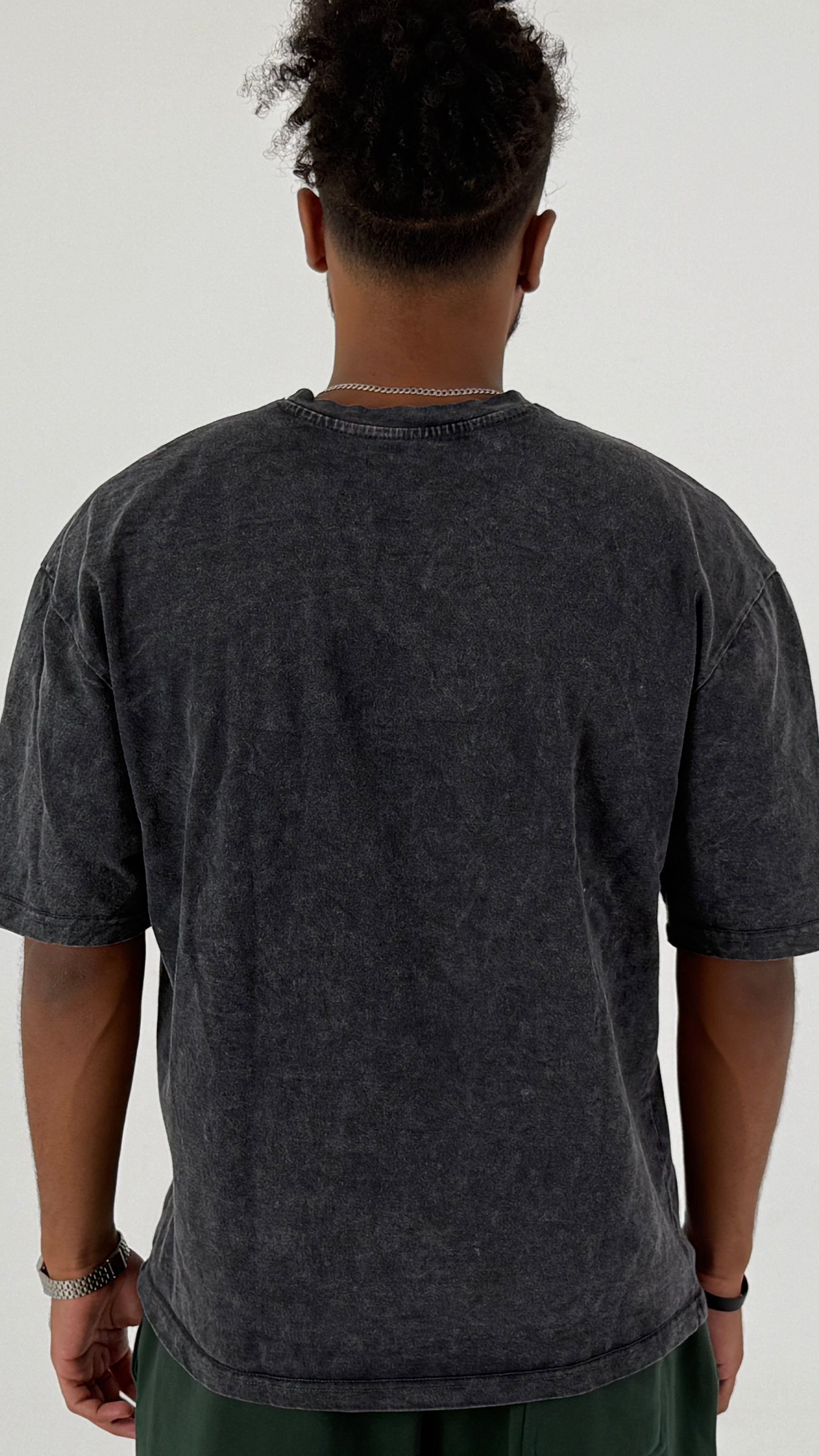 UNISEX OVERSIZED DARK GREY WASHED T-SHIRT