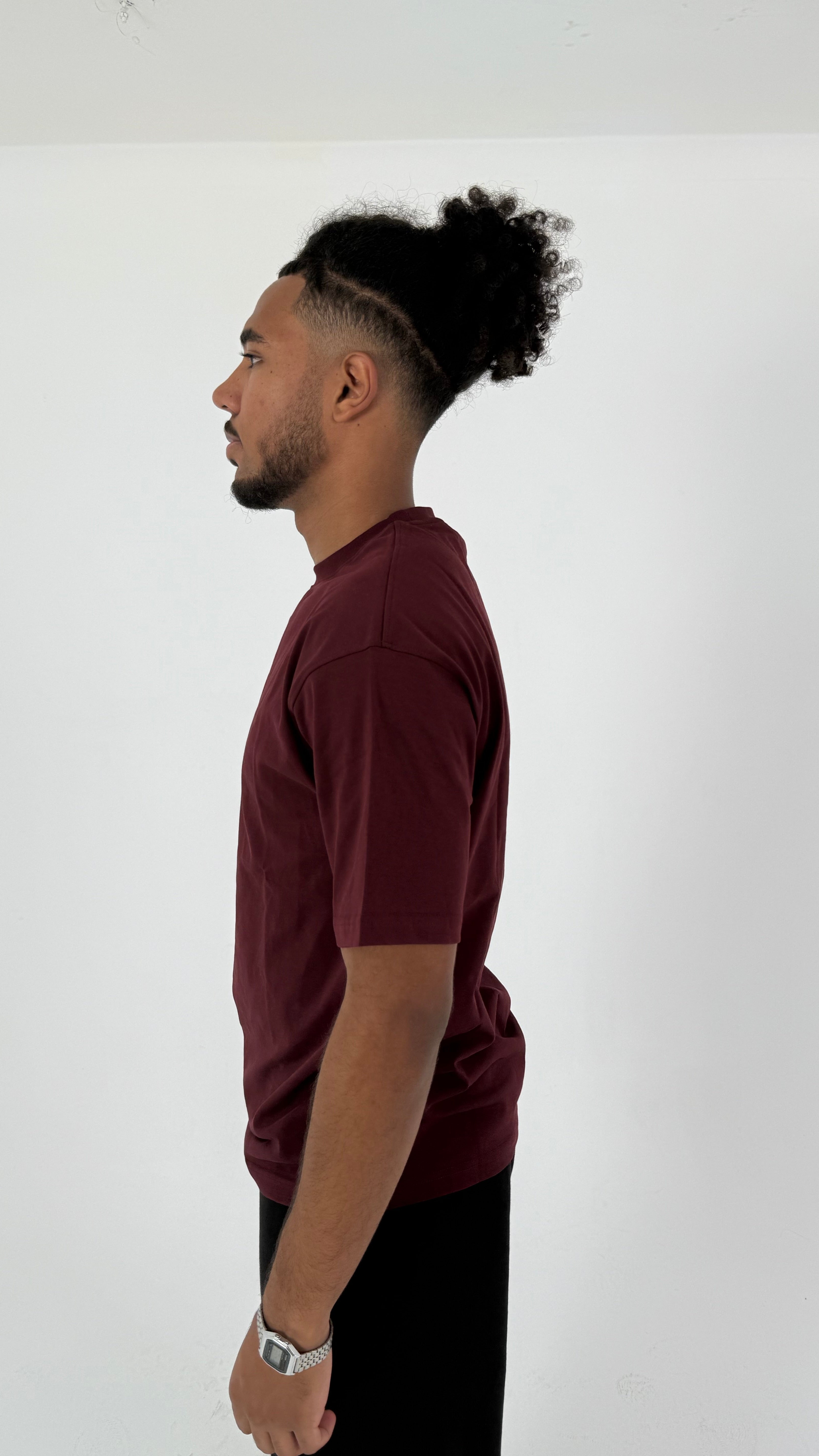 BURGUNDY OVERSIZED FIT T-SHIRT