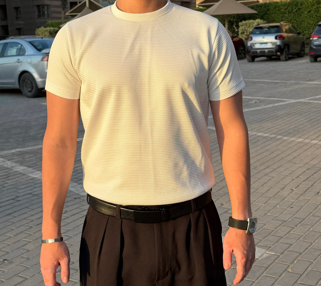 White Grid T-Shirt