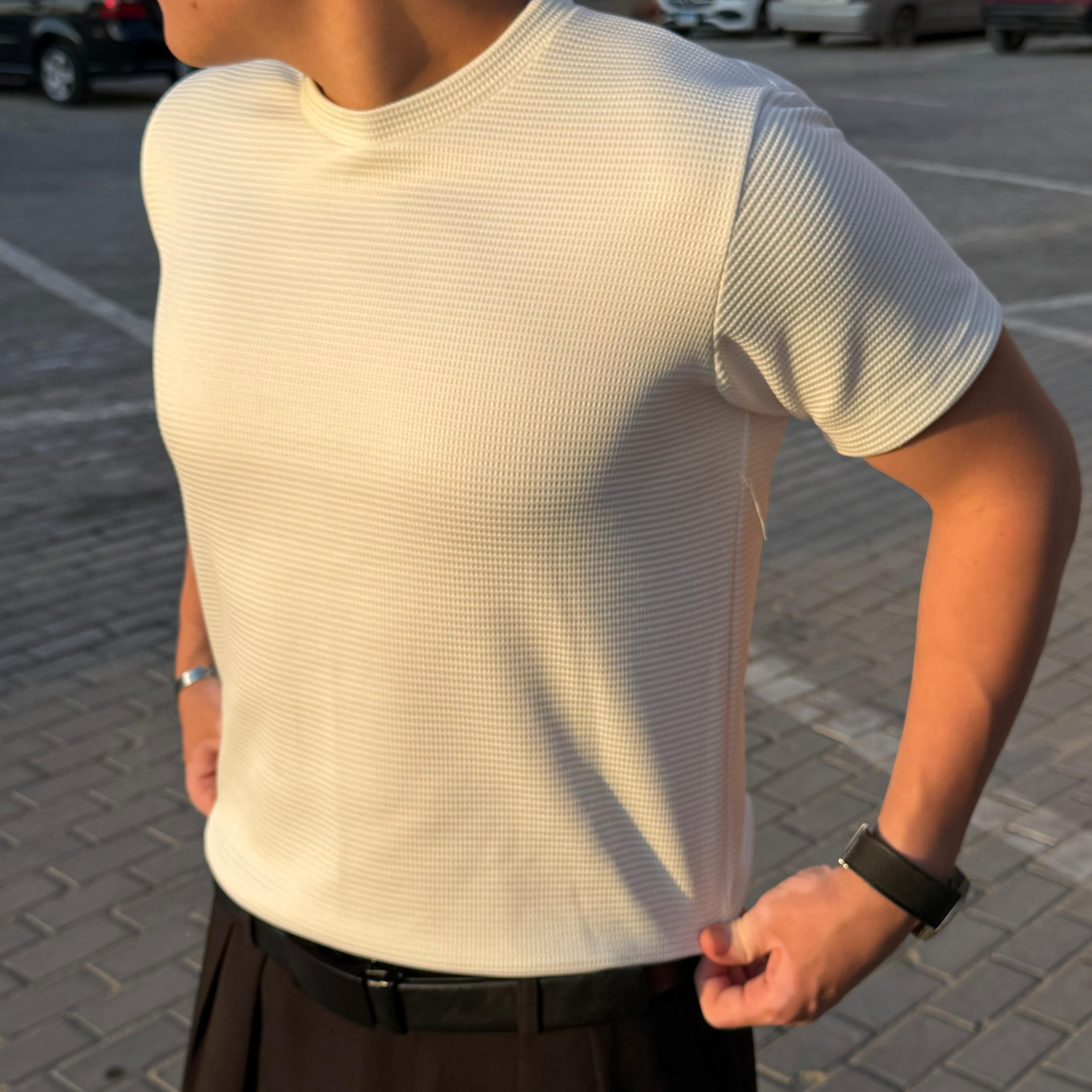 White Grid T-Shirt