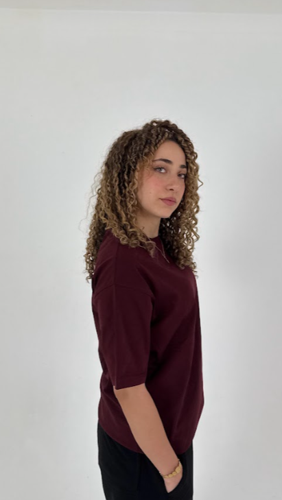 BURGUNDY OVERSIZED FIT T-SHIRT