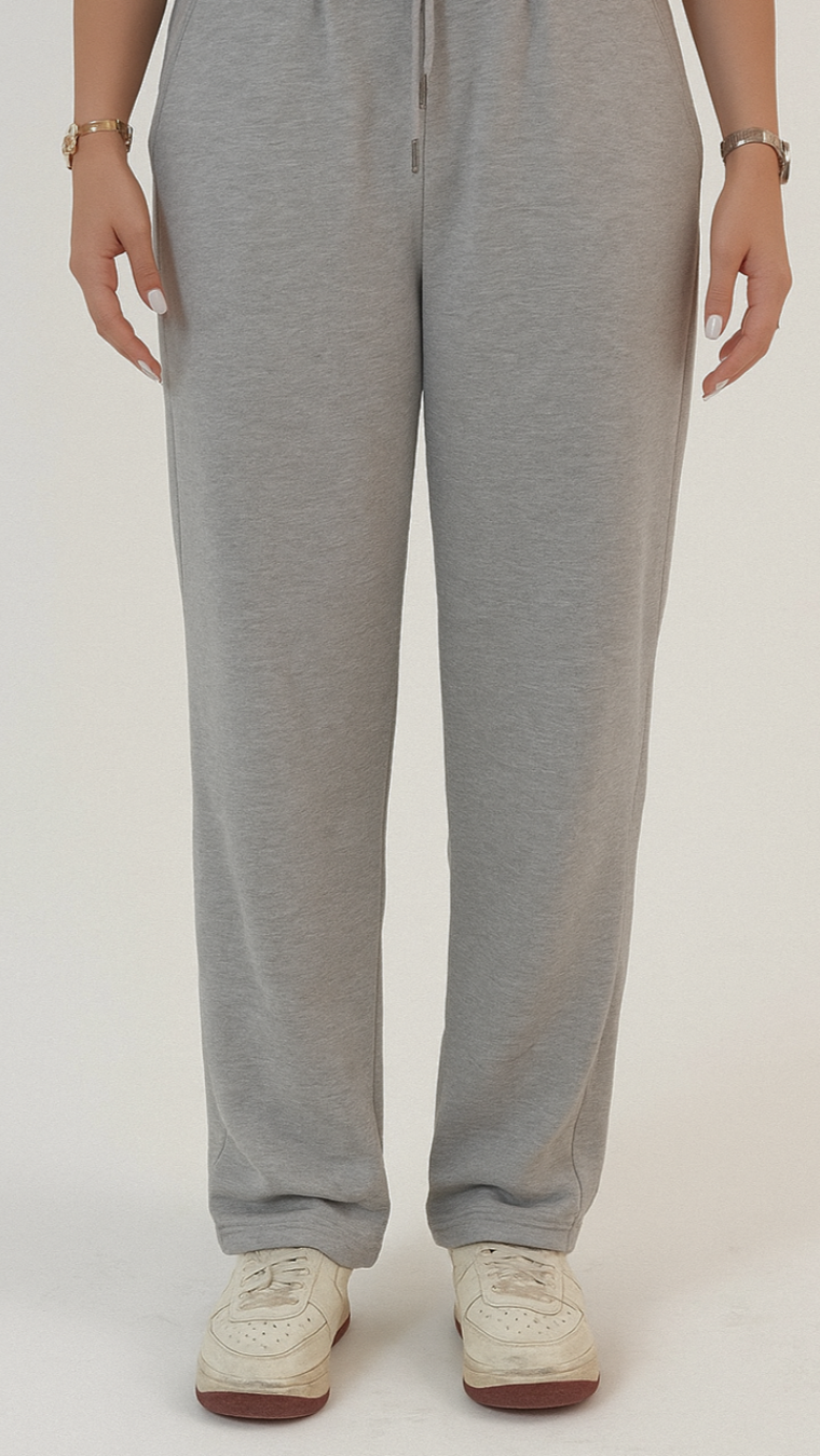 SILVER WIDE LEG BASIC PANTS