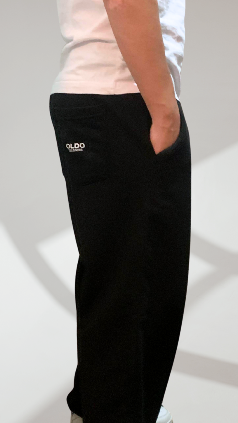 BLACK WIDE LEG BASIC PANTS